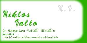 miklos vallo business card